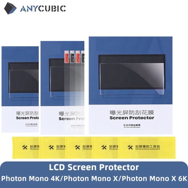 Almohadillas Anycubic 3D PIEZAS DE IMPRESIR 5pcs Protector de pantalla LCD Conjunto de Photon Mono 4K, Photon Mono X (6K) 6.23/8.9/9.25 pulgadas