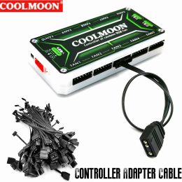 Pads argb controller kabel 5V 3Pin tot 6pin/ 4pin voor Coolmoon koelventilator en LED -licht mini -bedieningshub Supply RGB Sync -adapter