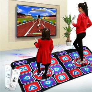 Pads Av Cable Double Dance Mat Floor Electronic Music Game Mat Nonslip Home Dance Game Game Mat pour ordinateur TV Gift de la Saint-Valentin