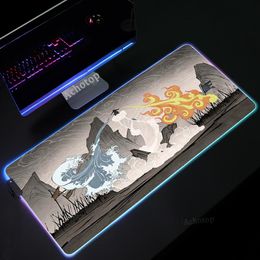 Avatar le dernier maître de l'air tapis de souris PC Gamer ordinateur Anime clavier tapis de souris RGB lumineux grand tapis de souris clavier tapis de bureau