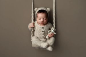 Pads Baby Girl Boy Swing Newborn Photography Props en bois rétro chaise meubles nourrissons photo accessoires d'accessoires