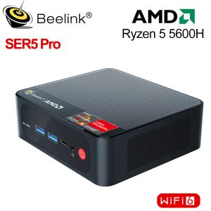PADS BEELINK SER5 MINI PC AMD RYZEN 5 5600H WIN 11 PRO DDR4 16 Go SSD 500 Go 4k Dual HD 1000m WiFi6 Ser5 5800H 5500U Gamer Computer HD 1000m WiFi6 Ser5 5800H 5500U
