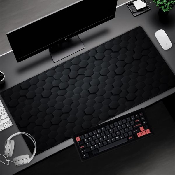 Almohadillas Black XXL Mouse Pad 100 50 Mouse Carpet 1200 600 Mauspad Honeycomb Mat Accesorios de escritorio Protector Extra Large Mousepad Gaming