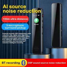Pads Bluetooth Telefoongesprek Record Activated Voice Recorder Espia 16G 32 GB Ruis verminderen Long Standby Dictafoon Mp3 -speler +luidspreker