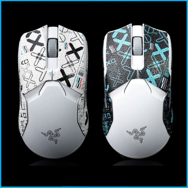 Pads BTL Mouse Grip Tape Skate Etiqueta hecha a mano Antideslizante Piel de lagarto Chupar sudor para Razer Viper Ultimate inalámbrico sin mouse