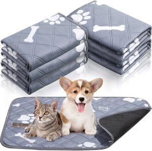 Almohadillas gato perra perra reutilizable Pee almohadilla 4 capas súper absorbente estera de pañales para mascotas para gatos perros pequeños gatito gatito alojamiento