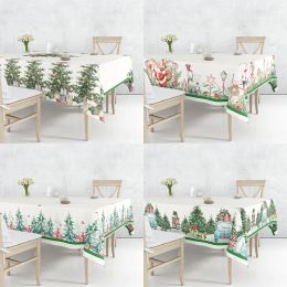 Pads Arbres de Noël Poinsettia Snowman Reindeers Robin Bird Linen Decorative Couvre de table à poussière
