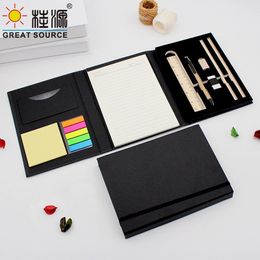 Pads componeren memo pad set planner noot kleurstickers potlood gum liniaal cadeau set (6 sets)