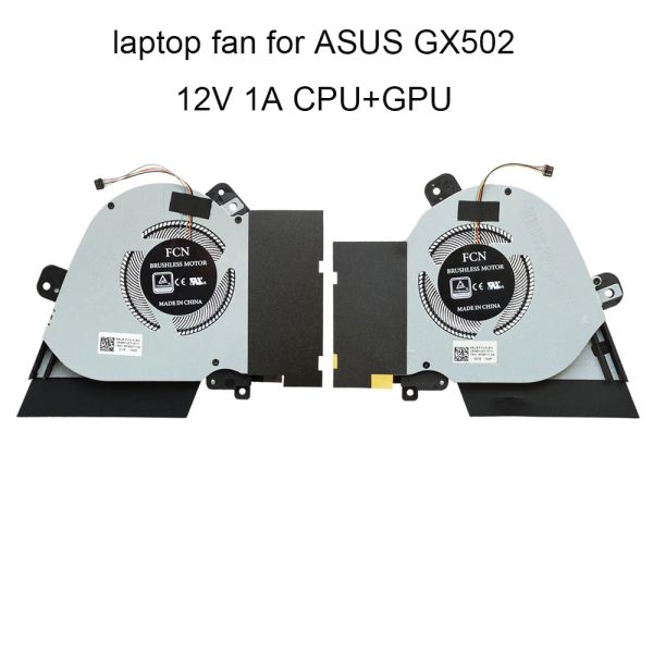 PADS Ventilateur de refroidissement par ordinateur pour Asus Rog Zephyrus S GX502 GU502 LWS GX502GW GU502GW GPU CPU Color Radiator Fan 13NR01V0T14111 DC12V 1A