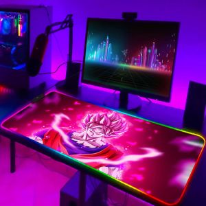 Pads Computertafel Rgb Met Draad Gamer-toetsenbord Pad Super DBZ Laptop Mat Lichtgevende achtergrondverlichting Bureaubeschermer Pc Gaming Computers Muis