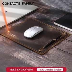 Pads Contact's Family Antislip Mouse Pad Mat ordinateur portable en cuir nubuck avec porte-stylo souris de jeu Nouveau bureau de bureau rétro confortable