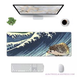 Pads Cool Hedgehog Surfen Gaming Muismat Rubberen gestikte randen Muismat 31,5'' X 11,8''