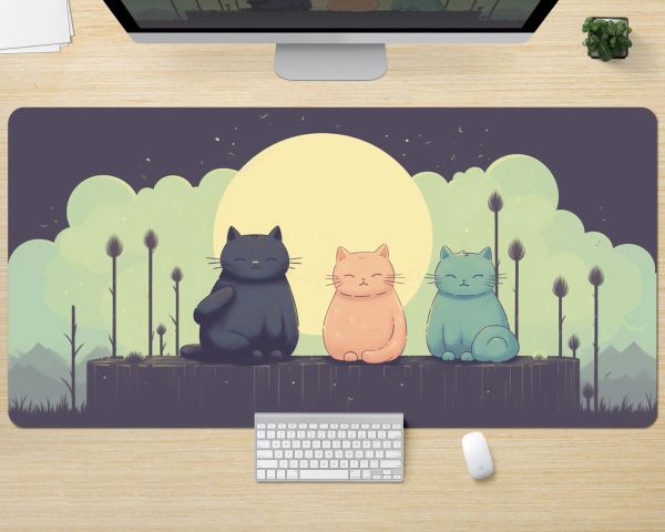 Pads Cottagecore lindo escritorio Mat de escritorio mínimo Kawaii Deskmat xxl gatito mouse almohadilla 900x400 estética de juegos mousepad verde portátil escritorio de laptop