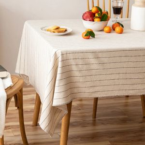 Tampons de coton et de lin pour table pour table à table à rayures rétro couverture de table basse nordique nordique norde décor de la maison