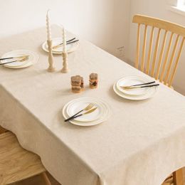 Tampons nappe en lin en coton pour le mariage maison de fête de salle à manger décoration de lin tissu table de table luxueuse couverture de table de table luxueuse