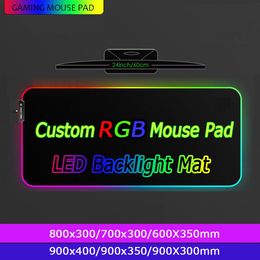 Pads Tapis de souris Rgb personnalisé Xxl tapis de souris 900x400 tapis personnalisé rétro-éclairé 700*300 lumières jeu 800x300 Gamer 90x30 tapis de bureau