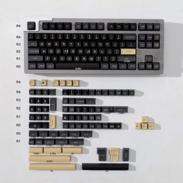 Pads Daye APES176 Key Set Keycaps SA Profil Abs TwoColor Moulage Capes Clés Set Keycaps Adapt à différentes dispositions de clavier