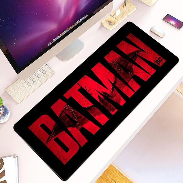 Almohadillas DC Hero Batman Mousepad HD Impresión de computadora Gamers Borde de bloqueo Alfombrilla de ratón antideslizante XXL90x40cm Teclado PC Alfombrilla de escritorio