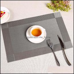 Pads Decoratie Aessories Keuken, eetkar Home Garden1pc 6 kleuren PVC Keuken Dinning Bamboo Placemats TABLE DIKE MAT MANTELES INDIVI