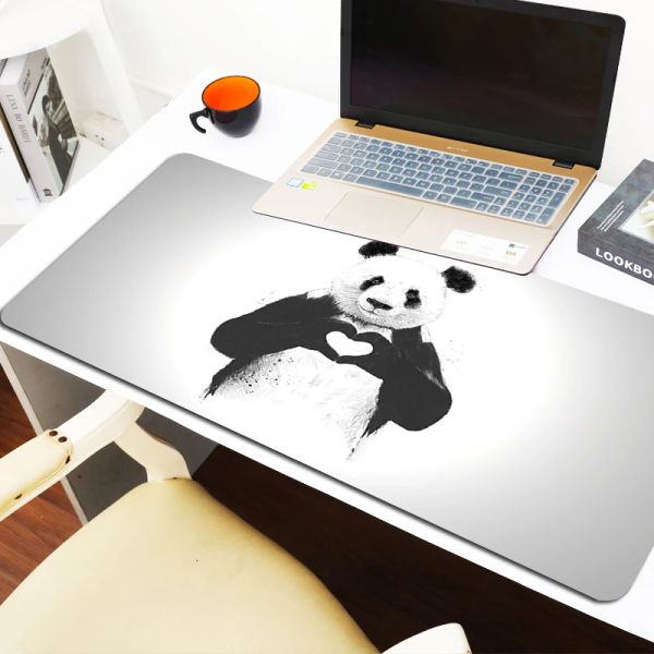 Tapis de souris accessoires de bureau mignon Panda Anime tapis de souris 900x400 bureaux d'ordinateur tapis de souris Gamer Pc armoire jeux tapis de clavier tapis de jeu Xxl