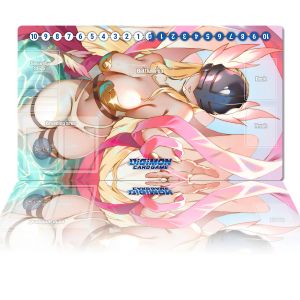 Tapis de jeu Digimon Angewomon TCG CCG jeu de cartes tapis de jeu de société tapis de souris Anime tapis de bureau personnalisé accessoires de jeu avec sac sans zone
