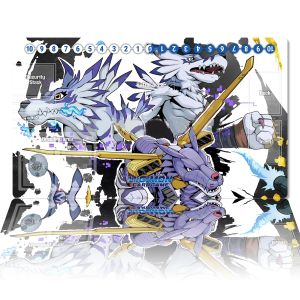 Tapis de jeu Digimon Garurumon DTCG CCG, tapis de jeu de cartes, tapis de souris Anime personnalisé, tapis de bureau en caoutchouc, accessoires de jeu, sac de Zones