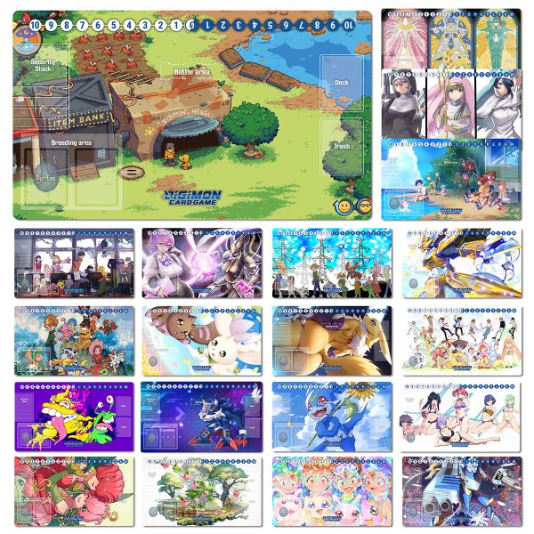 Pads Digimon Playmat Sistermon Angewomon Renamon Numon DTCG CCG MAT BOARD GAD MAT Trading Card Trading Game Game Mat Rubber Mouse Pad Free Sac