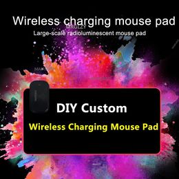 Pads DIY Custom RGB Draadloos opladen LED Muismat Oplader Mat Game Accessoires Backlit Gaming MousePad Typec Interface Tapijten Tapijten