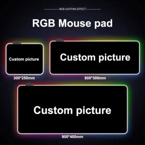 Bricolage grand tapis de souris personnalisé Led Rgb tapis de souris noir tapis de souris ordinateur portable Gamer Pad PC accessoires de jeu grand tapis de bureau XXL