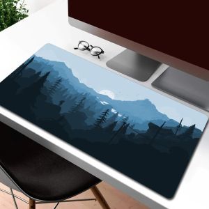 Pads FireWatch Forest HD Print MousePad Gamer Nonslip Grote Computer Mouse Mat Art Game Office Extend Mouse Pad Rubber Table Mat XXL