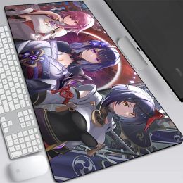 Pads Genshin Impact Raiden Shogun Grote Gaming Muismat Computer Mouse Pad Toetsenbord Pad Bureau Mat PC Gamer Muis Mat Kantoor Mausepad