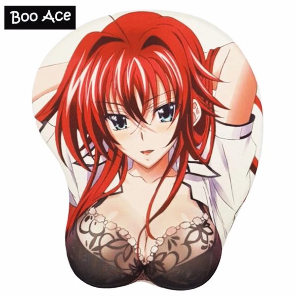 Pads Highschool DXD Rias Gremory Sexy Big Soft Breast 3D Gaming Mouse Pad Reposamuñecas H2.8cm