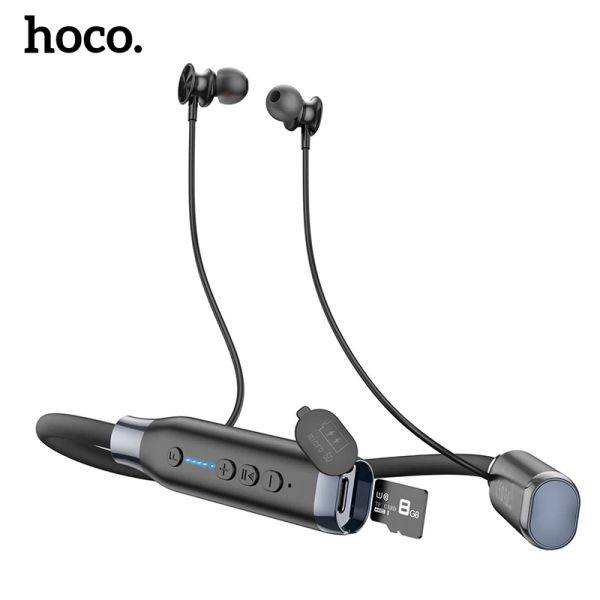 Pads Hoco Neck Band Bluetooth Sports magnétiques Runnung Écouteurs Support TF Carte Lecture Musique Casque sans fil Longue durée de veille