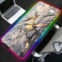 Hot War Thunder RGB tapis de souris accessoires de jeu vitesse clavier tapis de bureau mini pc antidérapant bureau gamer clavier tapis de souris