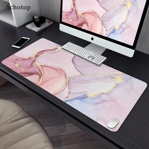 Tapis de souris en marbre d'encre XXL, grand tapis de souris pour Gamer, ordinateur de bureau, clavier de jeu, grand Art, PC