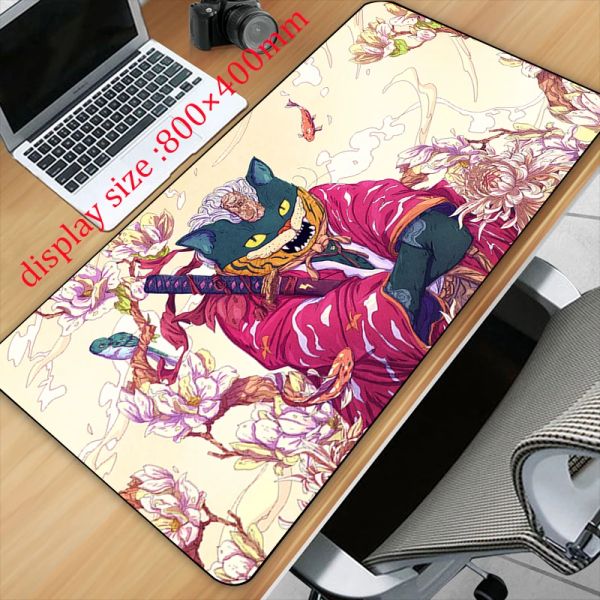 Tapis de souris japonais Original HD imprimé XXL, accessoire de Gamer, grand ordinateur, bord de verrouillage, tapis de clavier, Anime