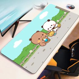 Almohadillas Kawaii, alfombrilla grande para ratón, Anime Bubu Dudu, bonitos escritorios para ordenador, gabinete para jugadores, juegos, alfombrilla de escritorio, accesorios para juegos, alfombrilla para ratón, teclado, PC