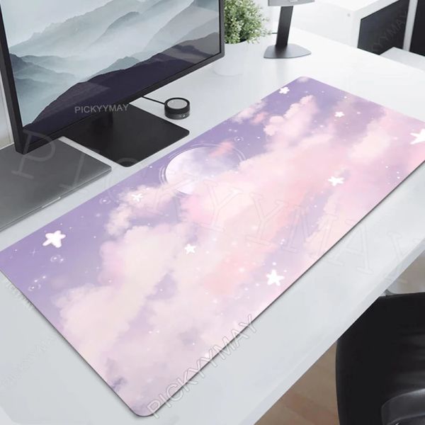 Tapis de souris Kawaii Sky grand tapis de souris mignon grand Gamer tapis de souris bord Lcoking tapis de clavier en caoutchouc tapis de bureau tapis de souris HD