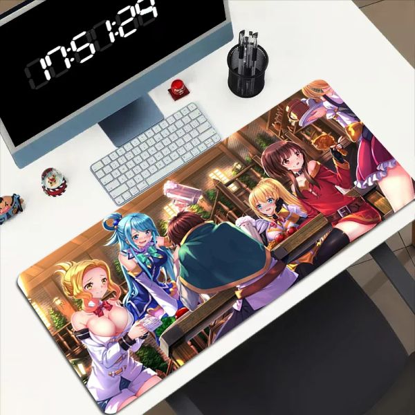 Tapis de souris Konosuba: une explosion sur ce monde merveilleux, grand tapis de souris, accessoires pour Pc de jeu, tapis de bureau, tapis de clavier de Gamer