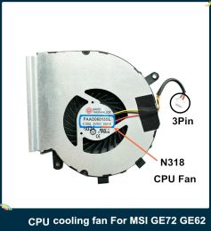 Pads LSC Originele CPU Cooler Fan voor MSI GE72 GE62 PE60 PE70 GL62 GL72 Vervang PC -koelventilator N318