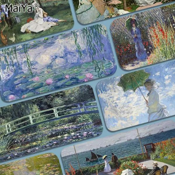 Pads Maiya Claude Monet Art Diy Grande XXL Pad, la almohadilla de ratón de ratón de gran tamaño, cuaderno de juego, mesa, mesa de escritorio decoración del hogar