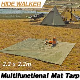 Pads Mini Tarp 2x2 Ultralight Camping Mat Tactical Tarp Army Green 210D Picine d'étanché