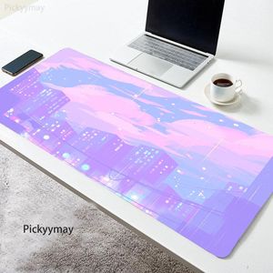 Pads Lunscape Large Office Computer Mat Muse Keyboard Mouse Pad Laptop Nonslip Home Kawaii Table de anime Pink Mousepad xxl