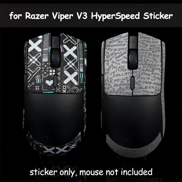 Tapis de souris antidérapant pour Razer Viper V3, autocollant HyperSpeed, peau de lézard, sucer la sueur, poignées prédécoupées, Skate sans souris