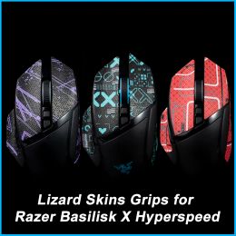 Tapis de souris antidérapants, bande antidérapante, autocollant fait à la main, peau de lézard, suce la sueur, pour Razer Basilisk X Hyperspeed Wireless Ultimate V2