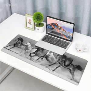 Pads Mouse Pad Gamer Black and White Horse XL Custom Computer Home HD MOUSEPAD XXL PLAYMAT TAPOT SOFT OFFICE OFFICIEL