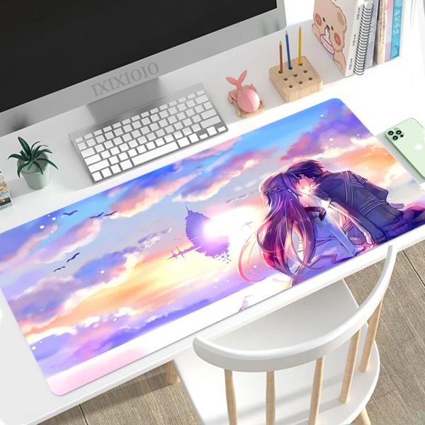 Alfombrillas para ratón Gaming Sword Art Online XL Home Large HD Mousepad XXL Alfombrillas para ratón Oficina Alfombrilla de Mesa de Goma Natural Suave