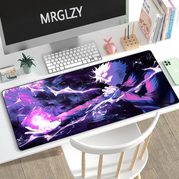 Almohadillas MRGLZY Multisize Hot Anime Jujutsu Kaisen Alfombrilla de ratón grande Gojo Satoru MousePad Juegos de ordenador Accesorios periféricos Alfombrilla de escritorio