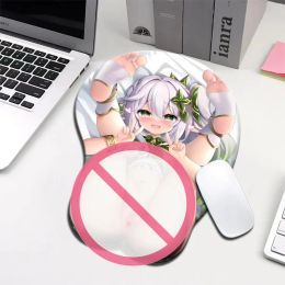 Nahida Tapis de souris avec repose-poignet Hentai Genshin Impact Tapis de bureau Configuration Tapis d'ordinateur de jeu Tapis de bureau Kawaii Accessoires de bureau