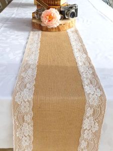 Pads Natural Vintage Jute Line Hessian Burlap Table Coucheur Country Event Decoration Décoration Party Home Textiles # 546521